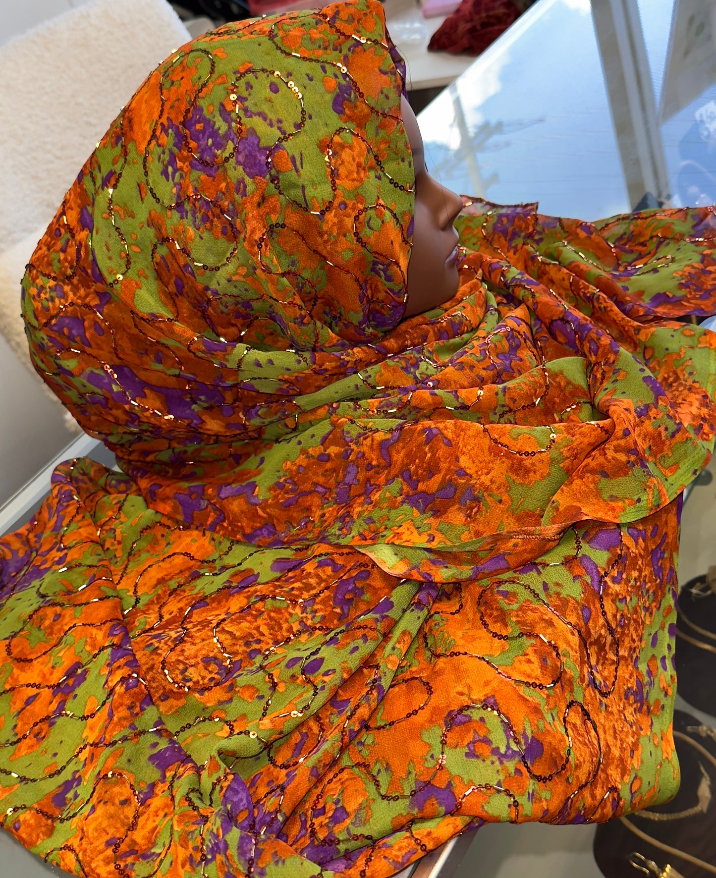 Hijab with beads