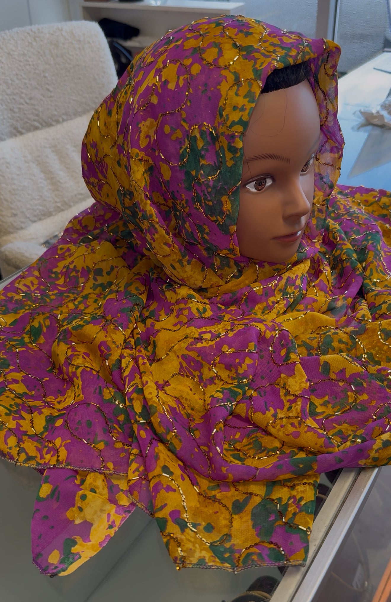 Hijab with beads