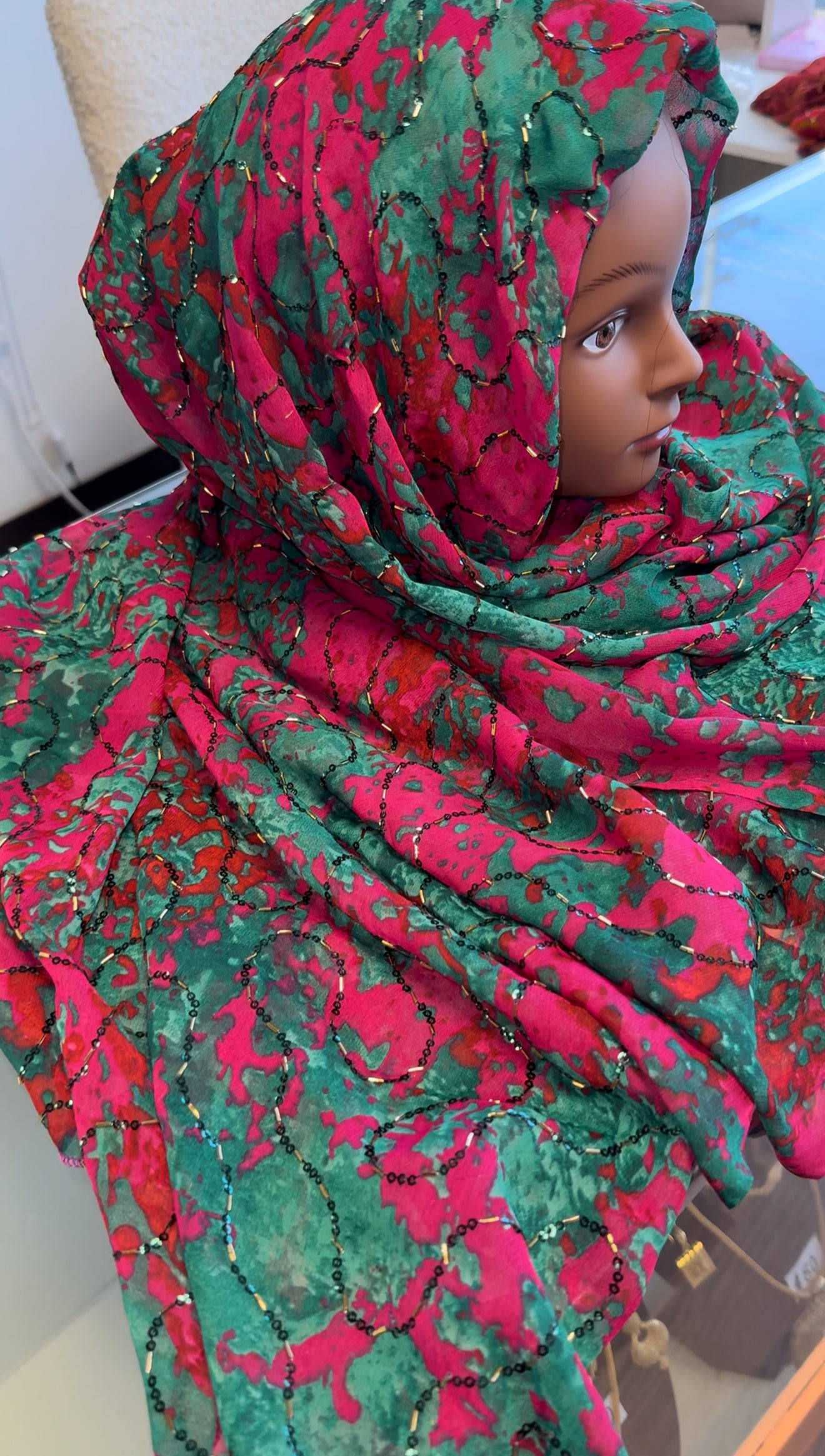 Hijab with beads