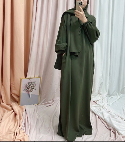 Abaya with attached hijab