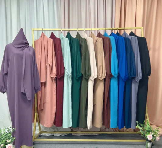Abaya with attached hijab